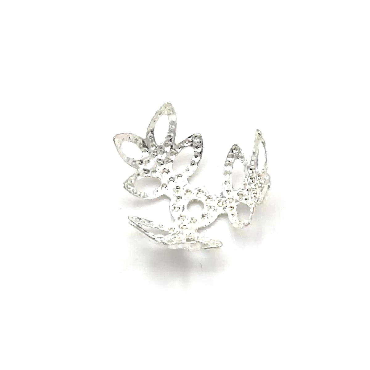 Pearl Base Tray Openwork Clover Flower Spacer 15pcs/bag
