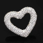 Kimhatter Heart-Shaped Polymer Clay Beads, 27.5×33.5mm Black Diamond Rhinestone Focal Beads with 2mm Hole for Phone Charms, Pen Charms & Jewelry Making