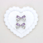 Kimhatter Colorful Crystal Bow Alloy Beads with Straight Hole 2pcs/bag