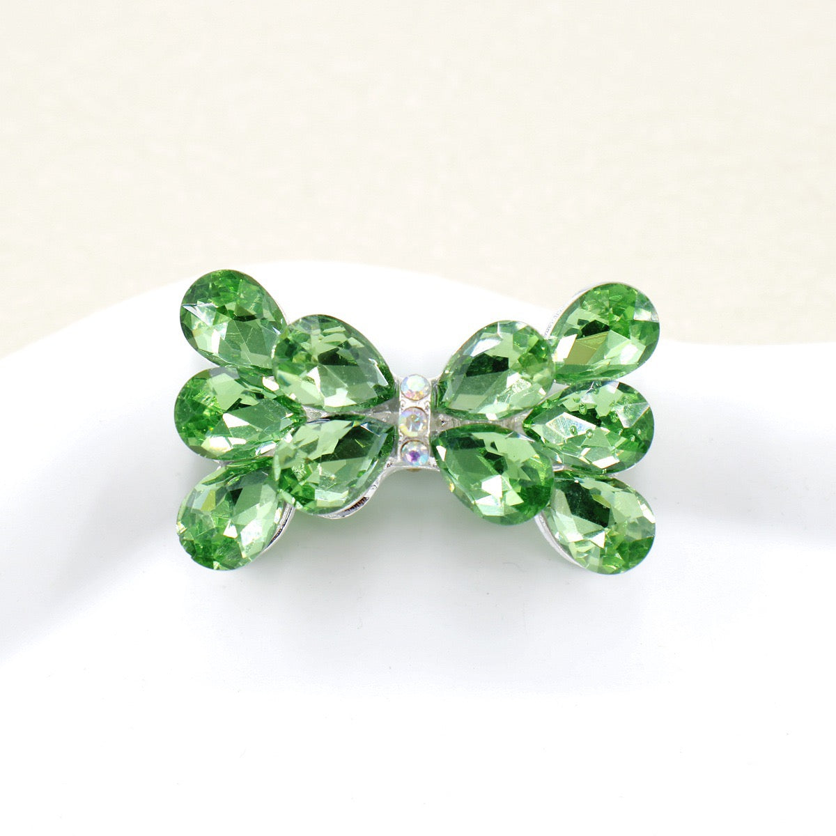 Kimhatter 3D Mocha Bow Double-Sided Crystal Glass Alloy Bead 2pcs/bag