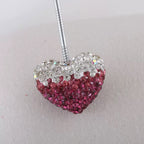Kimhatter Ombre Heart Polymer Clay Bead with Diamond Ball 3pcs/bag