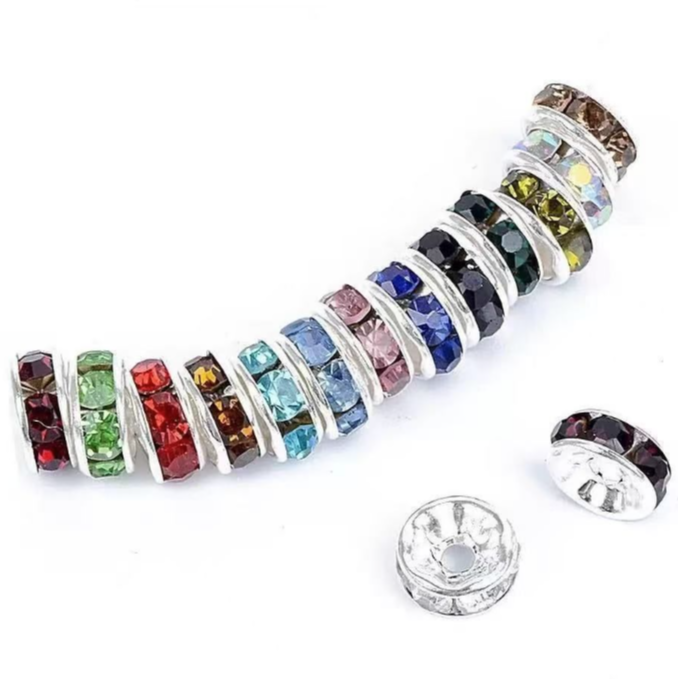 Rhinestone Round Spacer Beads for Beading 100pcs/bag