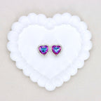 Kimhatter Heart Silver Double-Sided Crystal Alloy Bead with Diamond Ball 2pcs/bag