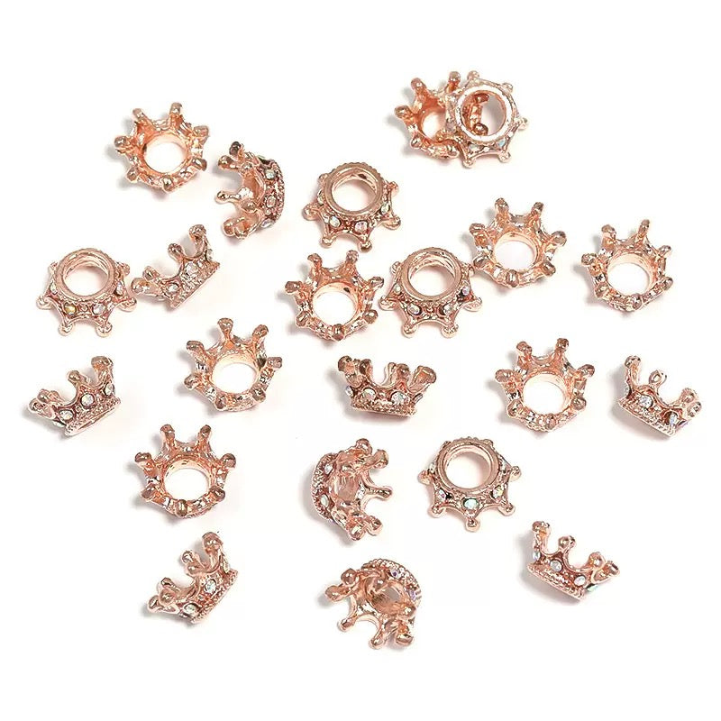 Mini Crown Rhinestone Spacer Beads 20pcs/bag