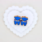 Kimhatter Double-Sided Alloy 3D Bear Bead with Champagne Diamond Ball