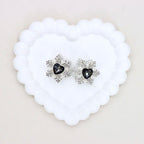 Kimhatter Christmas Snowflake Double-Sided Heart Zircon Alloy Bead with Straight Hole