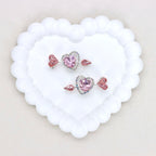 Kimhatter Double-Sided Alloy Crystal Arrow Through Heart Bead with Diamond Ball