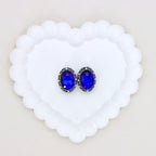 Kimhatter Oval Black Double-Sided Crystal Alloy Bead with Diamond Ball