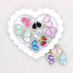 Kimhatter Double-Sided Crystal Heart Alloy Bead with Rhinestone Accents