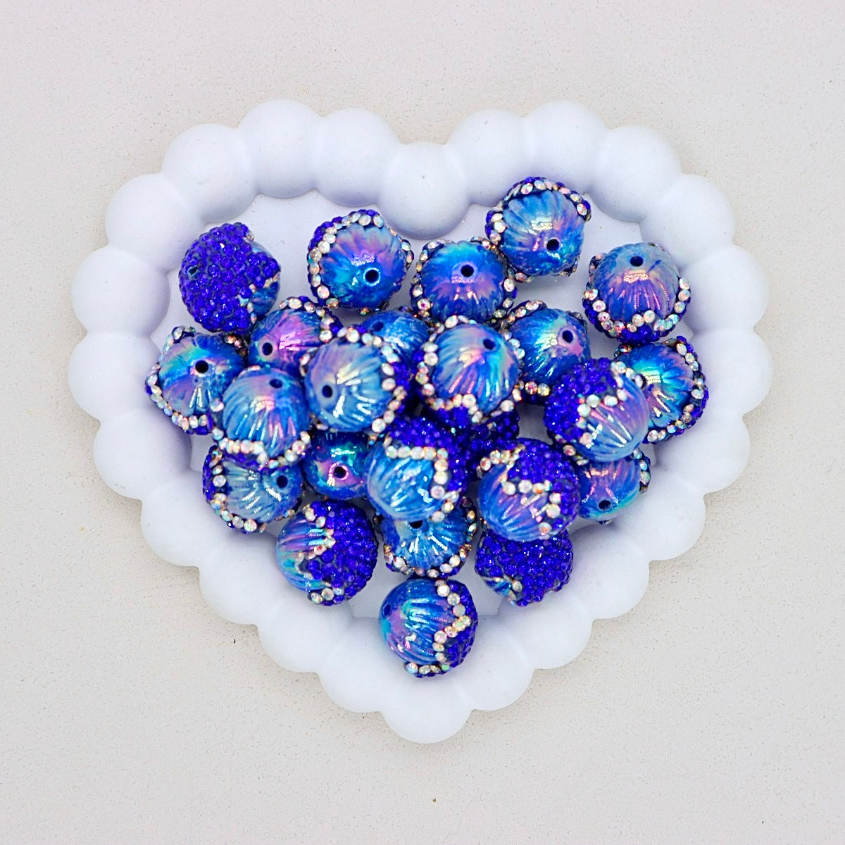 Heavy Duty Polymer Clay Pinecone & Pumpkin Beads with Full Crystal Coverage