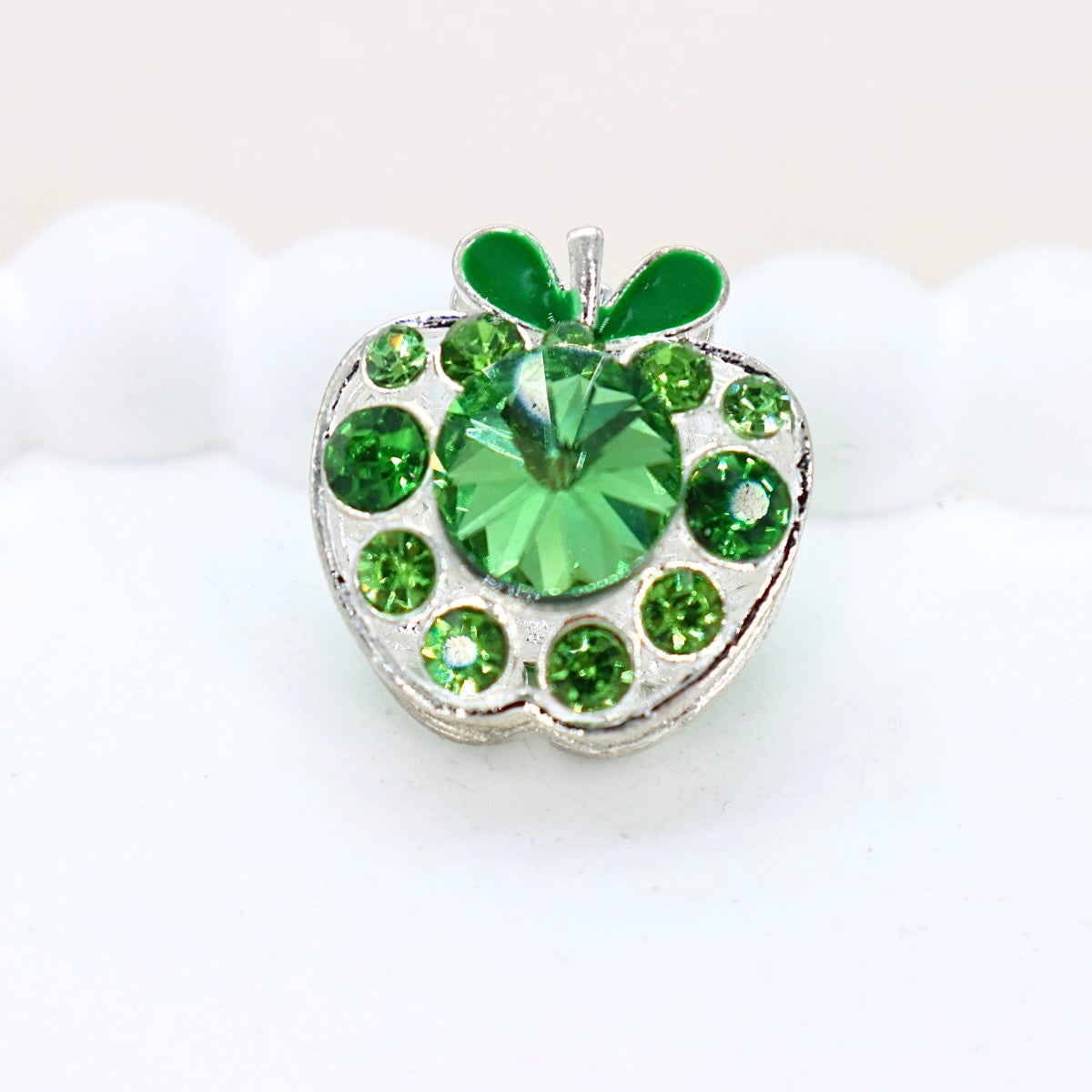 Kimhatter Vintage Crystal Apple Diamond Ball Bead with Straight Hole
