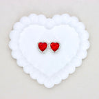 Kimhatter Heart Silver Double-Sided Crystal Alloy Bead with Diamond Ball 2pcs/bag