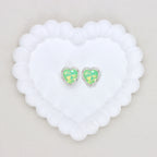 Kimhatter Heart Silver Double-Sided Crystal Alloy Bead with Diamond Ball 2pcs/bag