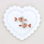 Kimhatter Double-Sided Alloy Crystal Arrow Through Heart Bead with Diamond Ball