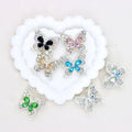 Kimhatter Heavy Duty Double-Sided Alloy Butterfly Crystal Diamond Ball Bead with Straight Hole