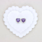 Kimhatter Heart Silver Double-Sided Crystal Alloy Bead with Diamond Ball 2pcs/bag