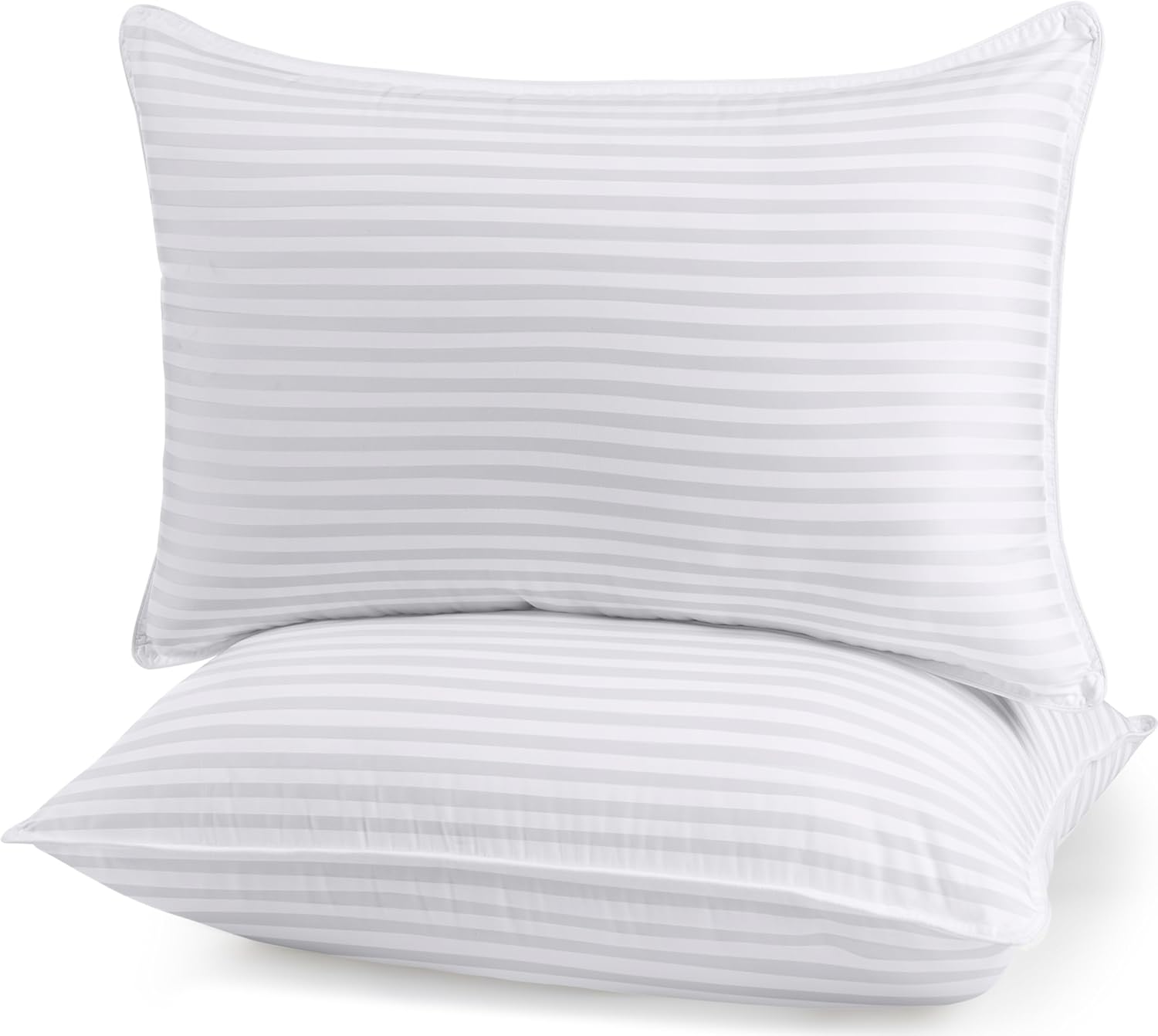 Bedding Bed Pillows for Sleeping Queen Size, 1000 Grams Filled Hotel Quality Cooling Pillows for Side, Back or Stomach Sleepers (White, Set of 2)