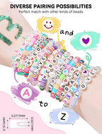 kimhatter 1400 PCS Alphabet Letter Beads Kit – 28 Styles Preppy Friendship Bracelet Beads with Storage Case for DIY Jewelry Making and Crafting