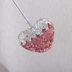 Kimhatter Ombre Heart Polymer Clay Bead with Diamond Ball 3pcs/bag