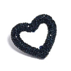 Kimhatter Heart-Shaped Polymer Clay Beads, 27.5×33.5mm Black Diamond Rhinestone Focal Beads with 2mm Hole for Phone Charms, Pen Charms & Jewelry Making