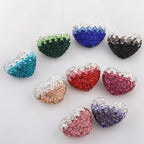 Kimhatter Ombre Heart Polymer Clay Bead with Diamond Ball 3pcs/bag