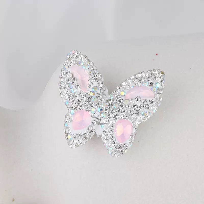 Kimhatter Rainbow Butterfly Polymer Clay Bead with Diamond Ball