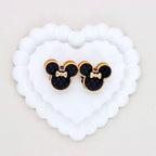 Kimhatter Double-Sided 3D Mickey Mouse Alloy Bead with Champagne Diamond Ball