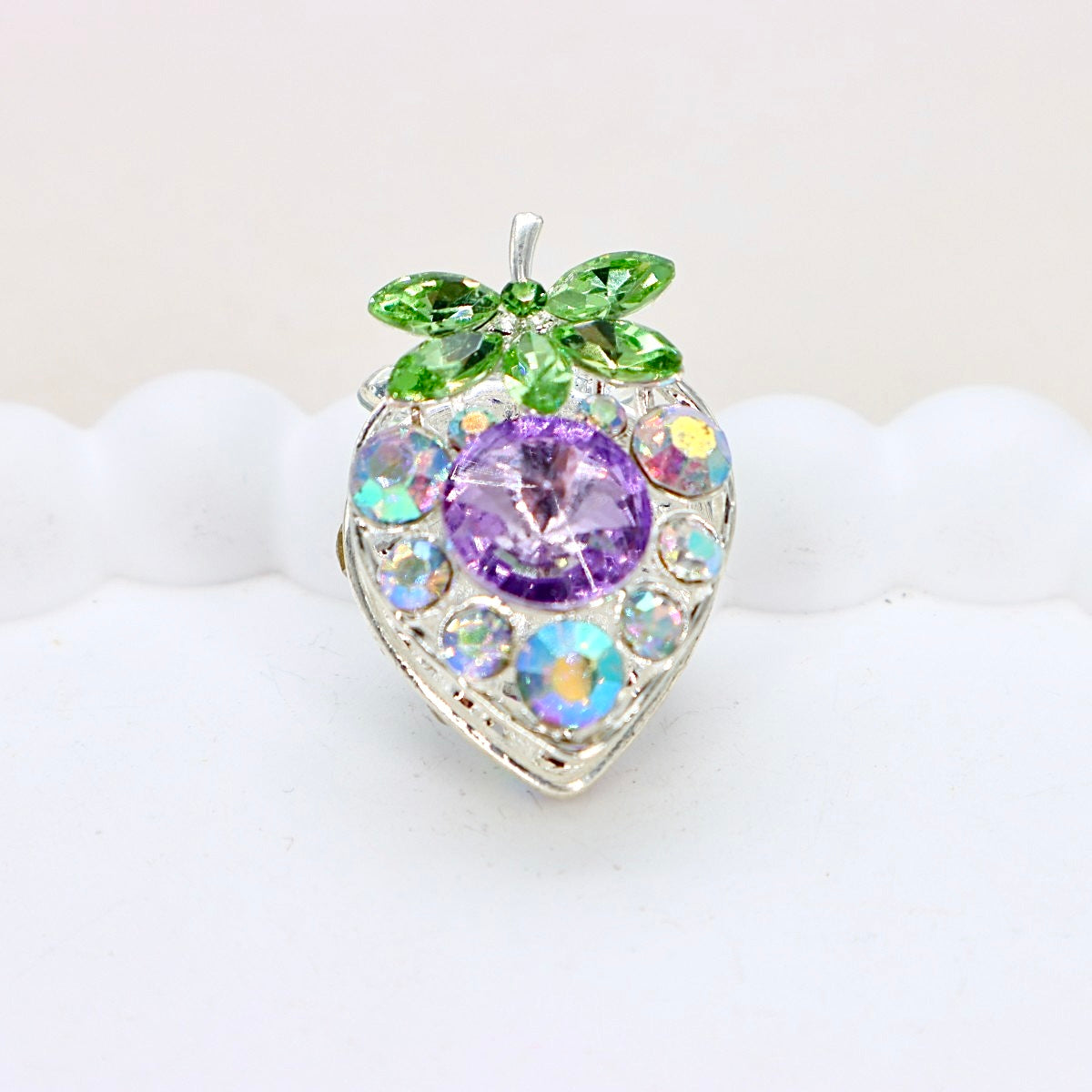 Vintage Crystal Strawberry Diamond Ball Bead with Straight Hole