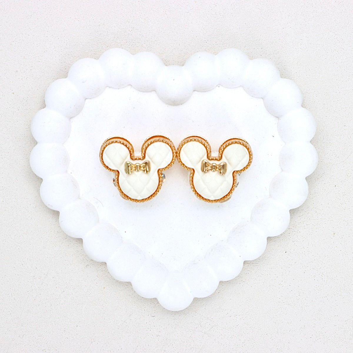 Kimhatter Double-Sided 3D Mickey Mouse Alloy Bead with Champagne Diamond Ball