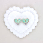 Kimhatter Double-Sided Crystal Heart Alloy Bead with Rhinestone Accents