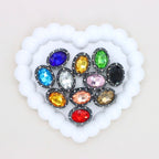Kimhatter Oval Black Double-Sided Crystal Alloy Bead with Diamond Ball