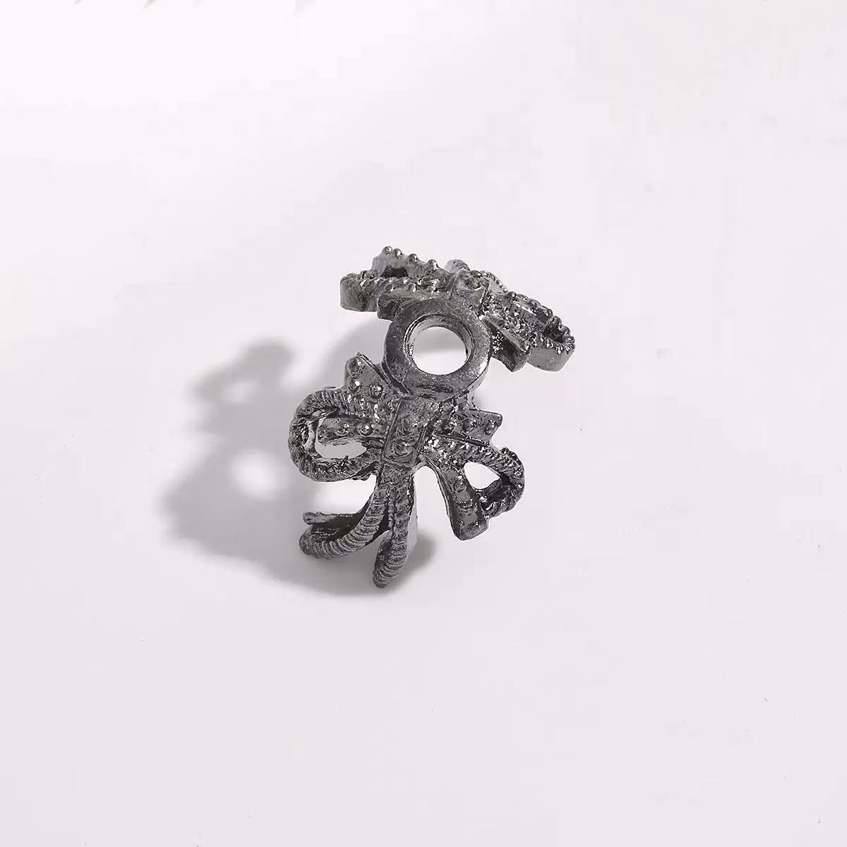 Micro-Set Zircon Double Bow Flower Spacer 10pcs/bag
