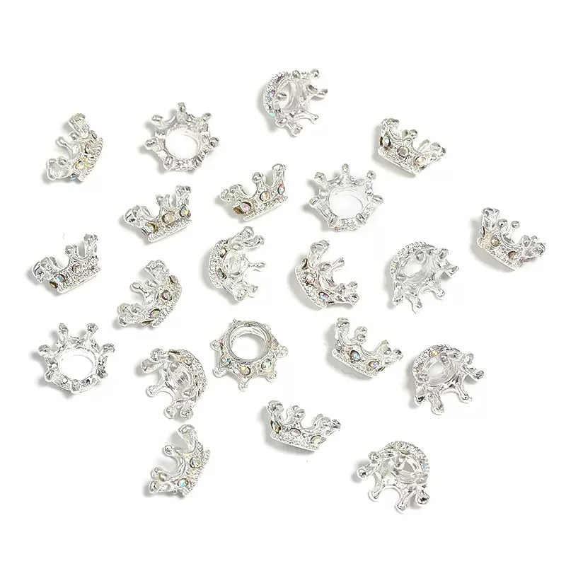 Mini Crown Rhinestone Spacer Beads 20pcs/bag