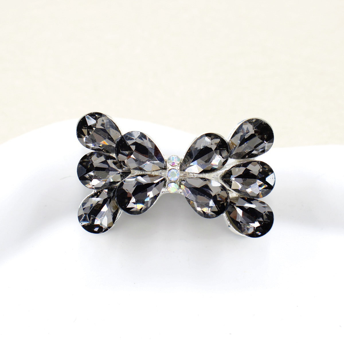 Kimhatter 3D Mocha Bow Double-Sided Crystal Glass Alloy Bead 2pcs/bag