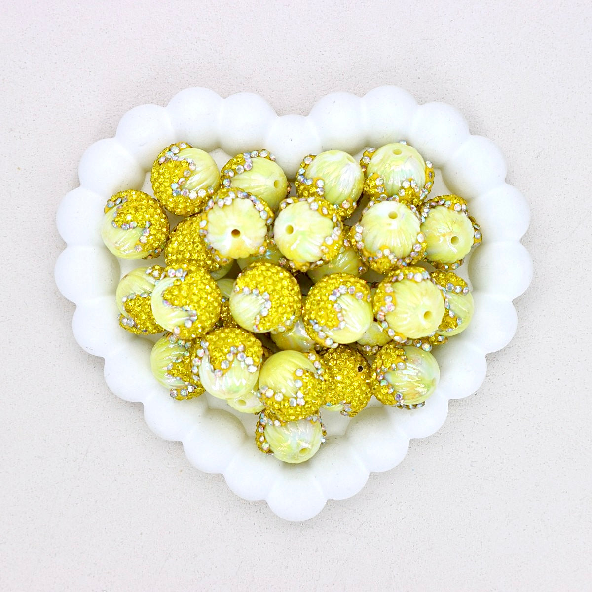 Heavy Duty Polymer Clay Pinecone & Pumpkin Beads with Full Crystal Coverage