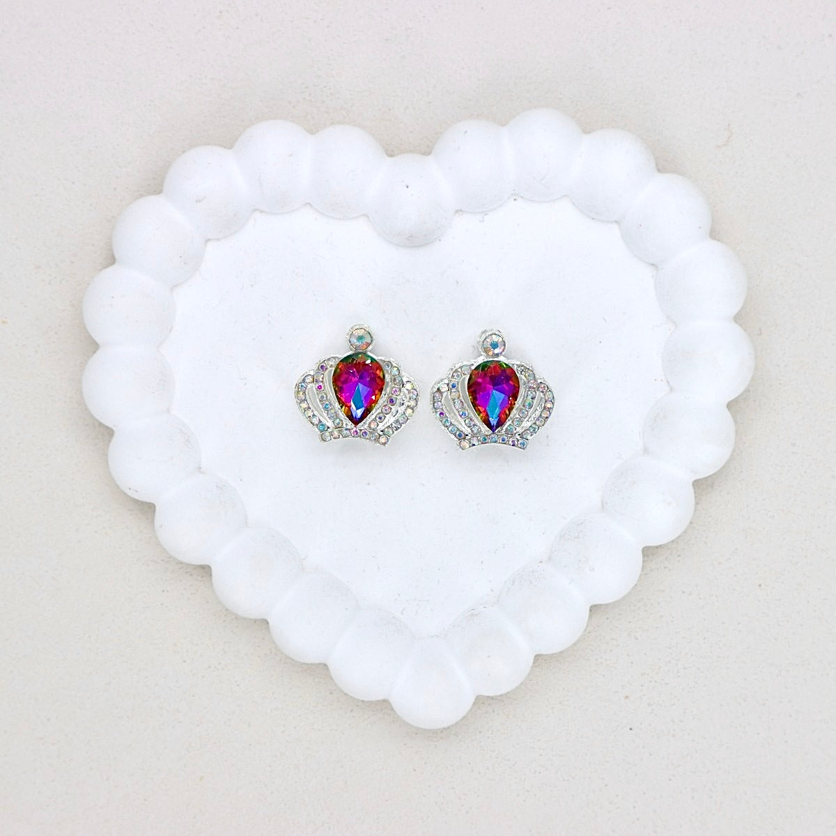 Kimhatter Heavy Duty Double-Sided Crown Alloy Bead with Rhinestones 2pcs/bag