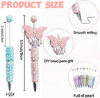 10Pcs Beadable Pens Full Pearl Fancy Pen for Beads Cute Journalling Pens for Women Fun Bling Ballpoint Pens Tween girls Gifts Trendy Stuff