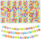 kimhatter 1400 PCS Alphabet Letter Beads Kit – 28 Styles Preppy Friendship Bracelet Beads with Storage Case for DIY Jewelry Making and Crafting