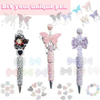 10Pcs Beadable Pens Full Pearl Fancy Pen for Beads Cute Journalling Pens for Women Fun Bling Ballpoint Pens Tween girls Gifts Trendy Stuff