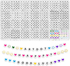 kimhatter 1400 PCS Alphabet Letter Beads Kit – 28 Styles Preppy Friendship Bracelet Beads with Storage Case for DIY Jewelry Making and Crafting
