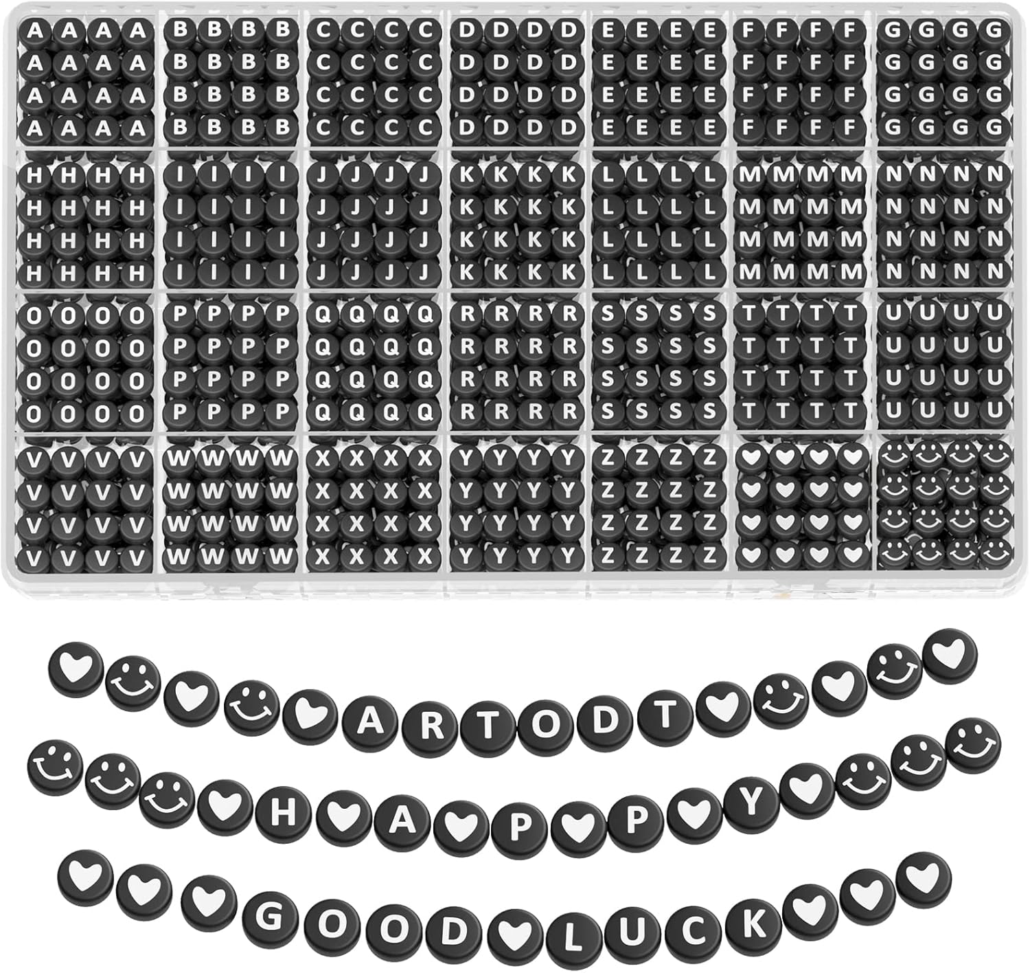 kimhatter 1400 PCS Alphabet Letter Beads Kit – 28 Styles Preppy Friendship Bracelet Beads with Storage Case for DIY Jewelry Making and Crafting