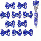 Bow Beads for Pens 10 Pcs Rhinestone Focal Bead for Crafts Fits for Beadable Pens Jewelry Making Braclets Bling Chunky Glitter Beads for DIY Supplies