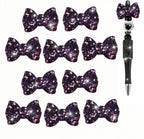 Bow Beads for Pens 10 Pcs Rhinestone Focal Bead for Crafts Fits for Beadable Pens Jewelry Making Braclets Bling Chunky Glitter Beads for DIY Supplies