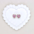 Kimhatter Heart Silver Double-Sided Crystal Alloy Bead with Diamond Ball 2pcs/bag