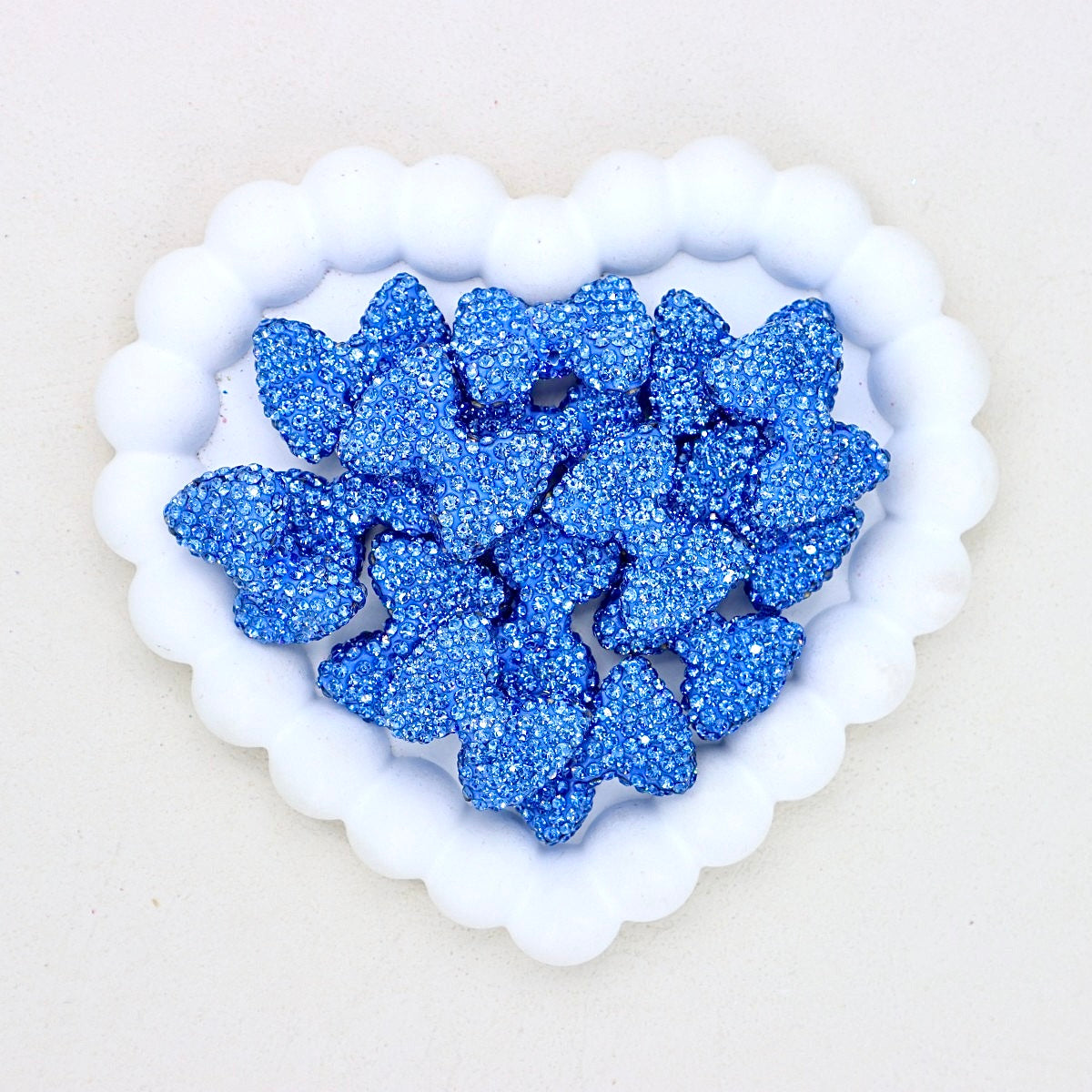 Bow Tie Polymer Clay Bead with Diamond Ball Accent