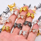 Micro-Set Zircon Double Bow Flower Spacer 10pcs/bag