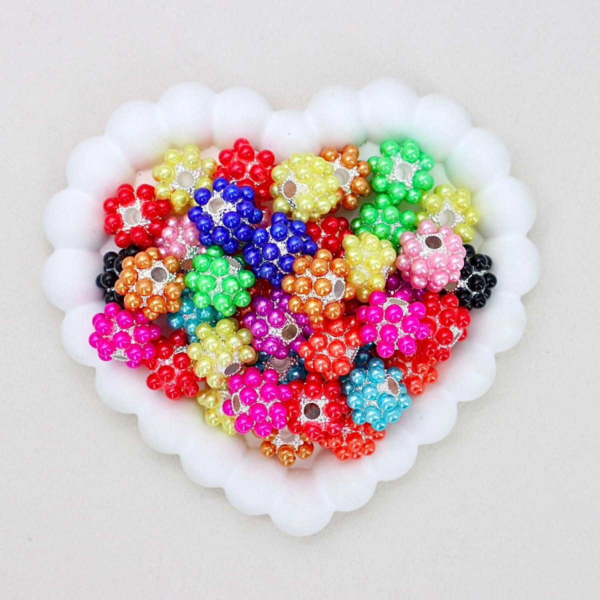 18mm Alloy Colored Pearl Ball Beads with Straight Hole