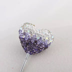 Kimhatter Ombre Heart Polymer Clay Bead with Diamond Ball 3pcs/bag