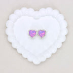 Kimhatter Heart Silver Double-Sided Crystal Alloy Bead with Diamond Ball 2pcs/bag
