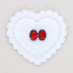 Kimhatter Oval Black Double-Sided Crystal Alloy Bead with Diamond Ball